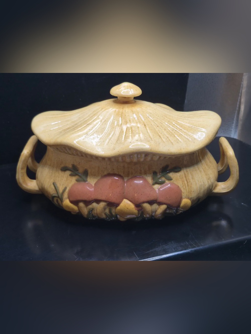Retro Mushroom Kitchen Dish 1970s Vintage Casserole Soup Tureen Arnel’s Pottery